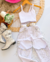 Conjunto de calça boiadeira e cropped branco - comprar online