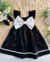 Vestido preto com laço branco Anita - Estilosa Kids / Loja Online Moda Infantil