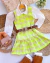 Conjunto de vestido Tweed amarelo neon com camisa branca - comprar online