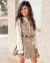 Vestido plissado xadrez de marrom e azul Tweed com blusa off gola de amarrar - Estilosa Kids / Loja Online Moda Infantil