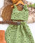 Conjunto de saia midi e cropped flores verde pistache na internet