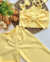 Conjunto de calça e cropped amarelo Tanara - loja online