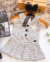 Conjunto de saia pregas e colete branco e preto Tweed Alana (com ou sem blusa preta) - Estilosa Kids / Loja Online Moda Infantil