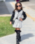 Conjunto de saia pregas e colete branco e preto Tweed Alana (com ou sem blusa preta) na internet
