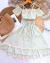 Conjunto de saia midi e ciganinha listrada off e verde água Maria Helena - comprar online