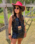 Conjunto de saia e colete franja courino preto - comprar online
