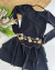 Vestido preto manga longa Gaby