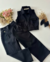 Conjunto de calça e colete preto Liz