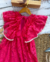 Vestido rosa com detalhes cru rendado Monique - loja online