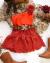 Conjunto de saia renda e blusa um ombro flor laranja queimado (OPÇÃO DE COR) - comprar online