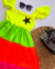 Vestido neon babados estrela preta - loja online