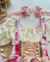 Conjunto de salopete xadrez com vermelho, BLUSA off white e laços de cabelo Olívia - comprar online