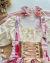 Conjunto de salopete xadrez com vermelho, BLUSA off white e laços de cabelo Olívia - comprar online