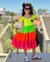 Vestido neon babados estrela preta - comprar online