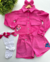 Conjunto de short e jaqueta rosa pink veludo STITCH - comprar online