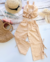 Conjunto de calça e cropped listrado nude Gaby - Estilosa Kids / Loja Online Moda Infantil