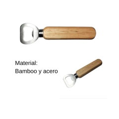 Destapador de Bamboo y acero Personalizado - comprar online