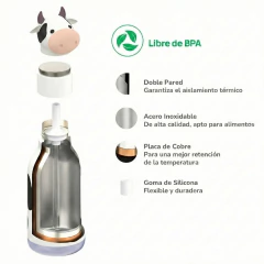 Botella térmica Vaca 460 ml - Asobu - Pelomania