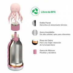 Botella térmica Pulpo Rosa 460 ml - Asobu - Pelomania