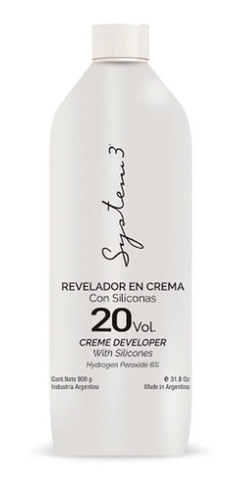 Revelador En Crema Con Siliconas 20/30/40 Vol. x900ml - System 3 - Pelomania