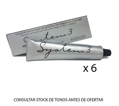 Kit 6 Tinturas System 3 Coloración Hanna Collins X60gr