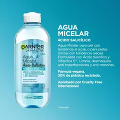 Agua Micelar con Ácido Salicílico 400ml Garnier - comprar online