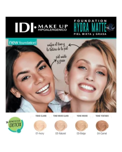 Base de Maquillaje Hydra Matte 02 Natural - IDI Make Up - Pelomania