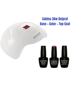 Combo Cabina 36W Belprof + Base Coat + Color + Top Coat Heburn