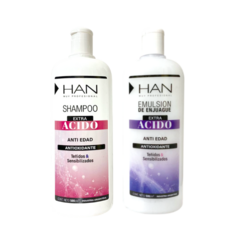 Combo Han Extra Ácido Ph3.5 Shampoo + Enjuague 500ml