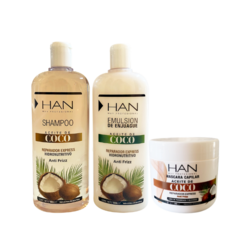 Combo Coco Han Shampoo Y Acondicionador 500cm3 Máscara 200gr