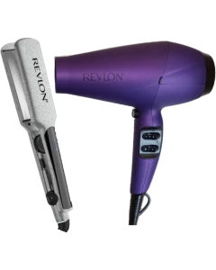Combo Revlon Secador de Pelo Violeta 2200w + Planchita Glitter