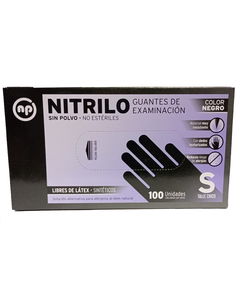 Guantes De Nitrilo Talle S 100u Color Negro Np