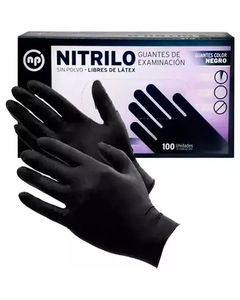 Guantes De Nitrilo Talle L 100u Color Negro Np - comprar online