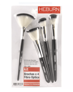 Kit brochas Para Maquillaje x4 Fibra óptica - HEBURN
