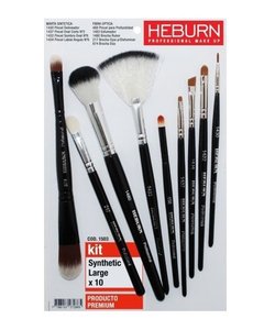 Kit Synthetic large pinceles para Maquillaje x10 - HEBURN