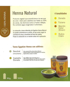 Henna Natural En Polvo Dorado 500gr Egyptian Henna - comprar online