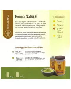 Henna Natural En Polvo Tiziano 90gr Egyptian Henna - comprar online