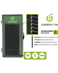 Extensión De Pestañas Pelo x Pelo 0.07 C 12MM - Cherimoya en internet