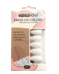 Uñas Autoadhesivas Press On Colors 24 pcs Forma Almendra - Cherimoya