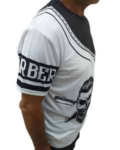 Remera Barberia Estampada Barber Blanca y Negra Talle XL - LucyDan en internet