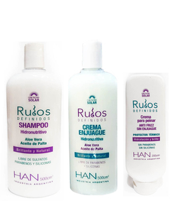 Combo Rulos Definidos Shampoo Enjuague Crema Peinar - Han - comprar online