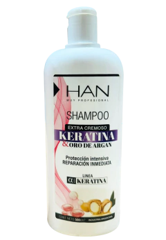 Shampoo Keratina y Oro de Argán 500cm3 - Han