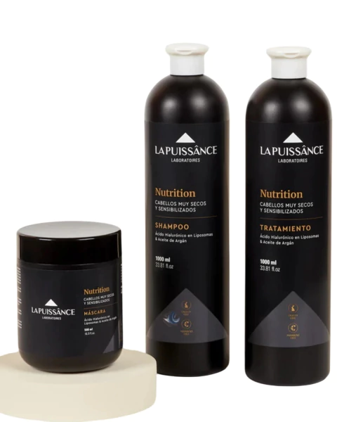 COMBO ALTA NUTRICIÓN CON ÁCIDO HIALURÓNICO Y ACEITE DE ARGÁN x 1lt - LA PUISSANCE - comprar online