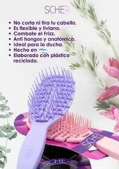 Cepillo Desenredante Antifrizz Flexible Laila Scher Violeta - tienda online