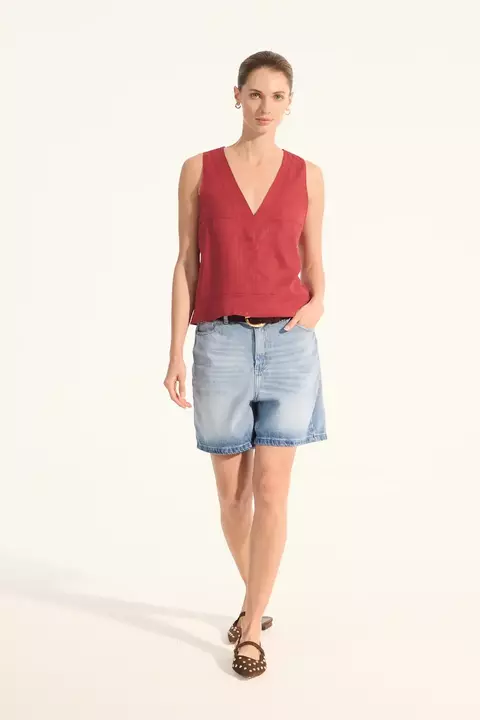 Top Lino Mujer Portsaid New Jersey Sin Mangas (AP368659) - comprar online