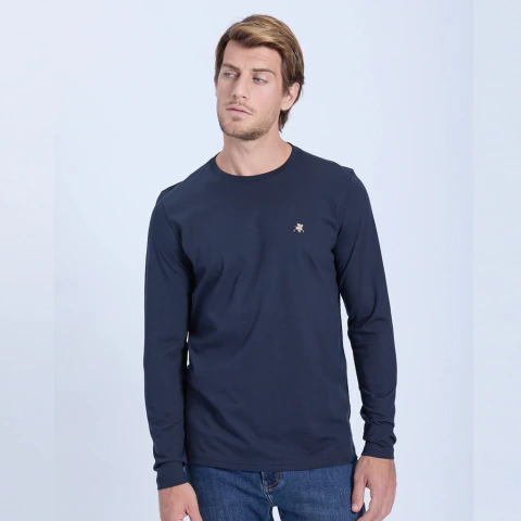 Remera Algodon Hombre Oxford Polo Club Dawson Manga Larga (DAWSON1) - tienda online