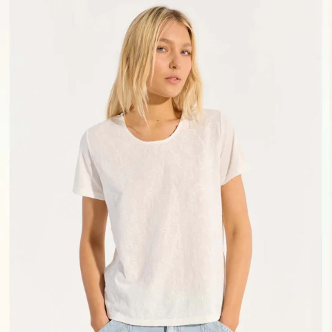 Remera Algodon Mujer Portsaid Bordada New Romantic (AP367602) - comprar online