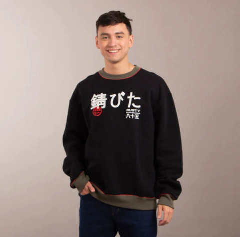 Buzo Algodon Hombre Rusty Ophone Crew Con Friza Sin Capucha (HRUB2513) - comprar online