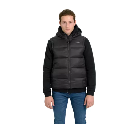 Chaleco Poliamida Hombre Wrangler Vest Dean Con Capucha (W70032) - Urbano Salto