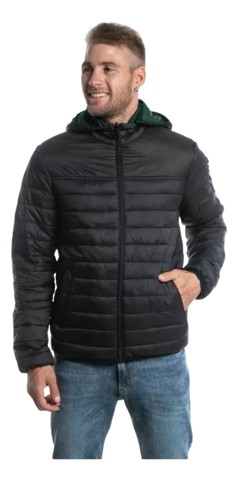 Campera Polyester Hombre Rusty Sattellite Jk Reversible Con Capucha (11HRUB14)